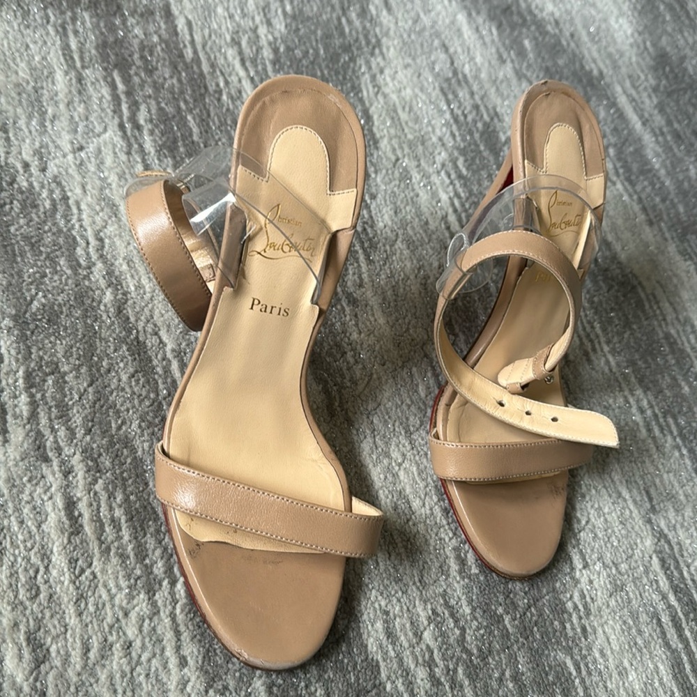 Christian Louboutin nude sandals size 5.5